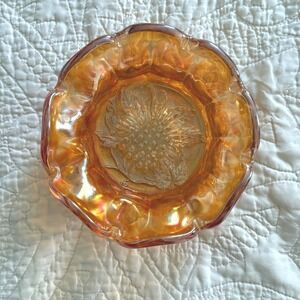 VTG The Imperial Glass‎ Company Marigold Carnival Candy Dish Grape Scallop 1960s